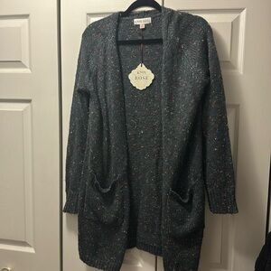 NWT Knox Rose dark blue long cardigan, size small